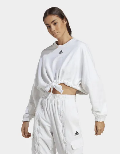 adidas Dance Crop Versatile Sweatshirt - White  - Womens