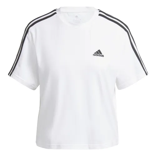 adidas Essentials 3-Stripes Single Jersey Crop Top T-Shirt