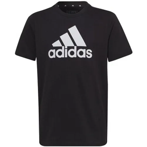adidas  Essentials Big Logo Tee Girls JR  men's T shirt in Black