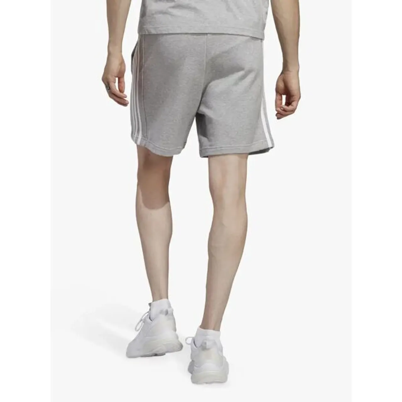 adidas French Terry 3-Stripes Shorts - Grey Heather - Male