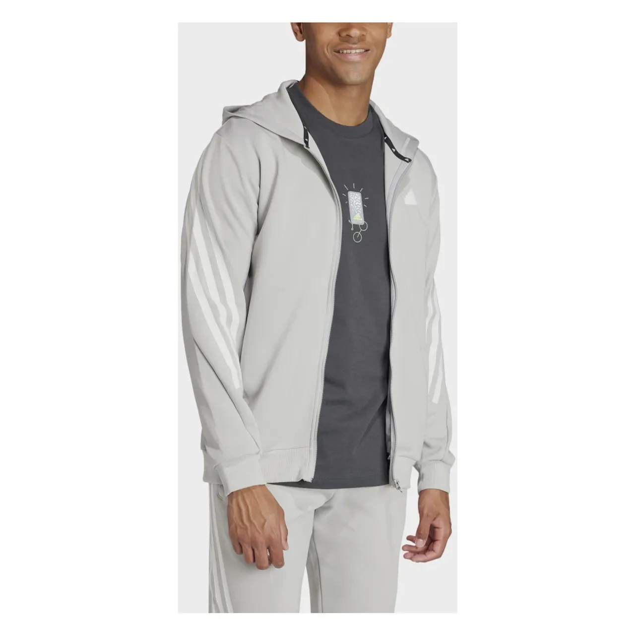 Adidas , Future Icons 3 Stripes Full Zip ,Gray male, Sizes: