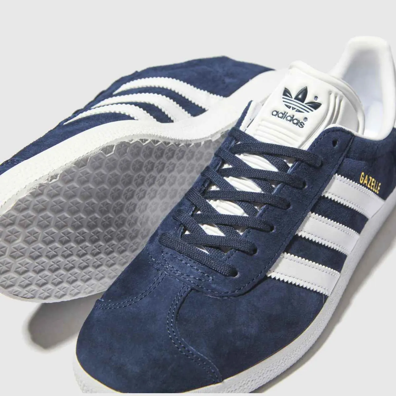 Adidas Gazelle Trainers In Navy & White