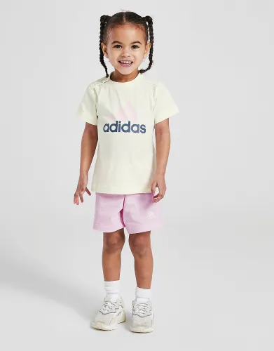 adidas Girls' Badge of Sport T-Shirt/Shorts Set Infant - White