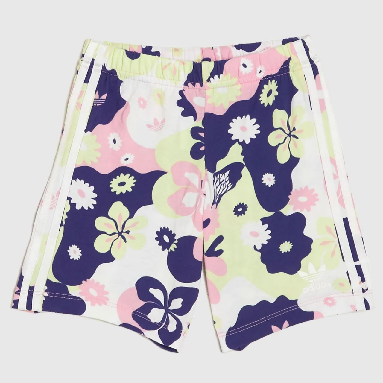 Adidas Girls Floral T-hsirt & Short S In Multi