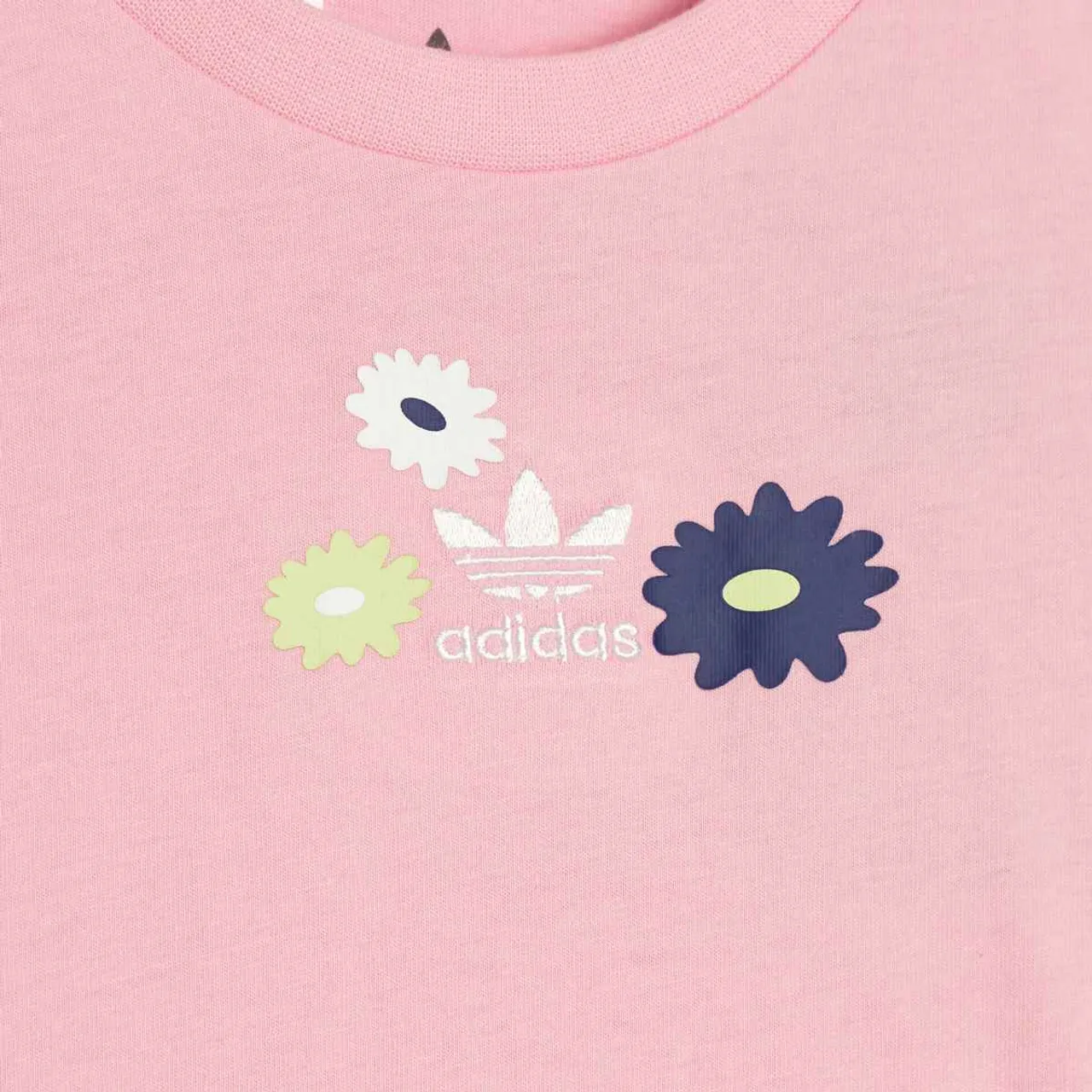 Adidas Girls Floral T-hsirt & Short S In Multi
