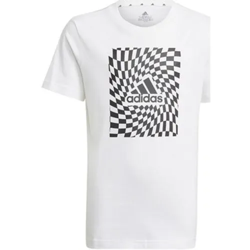 adidas  Graphic Tshirt 1  boys's Children's T shirt in White