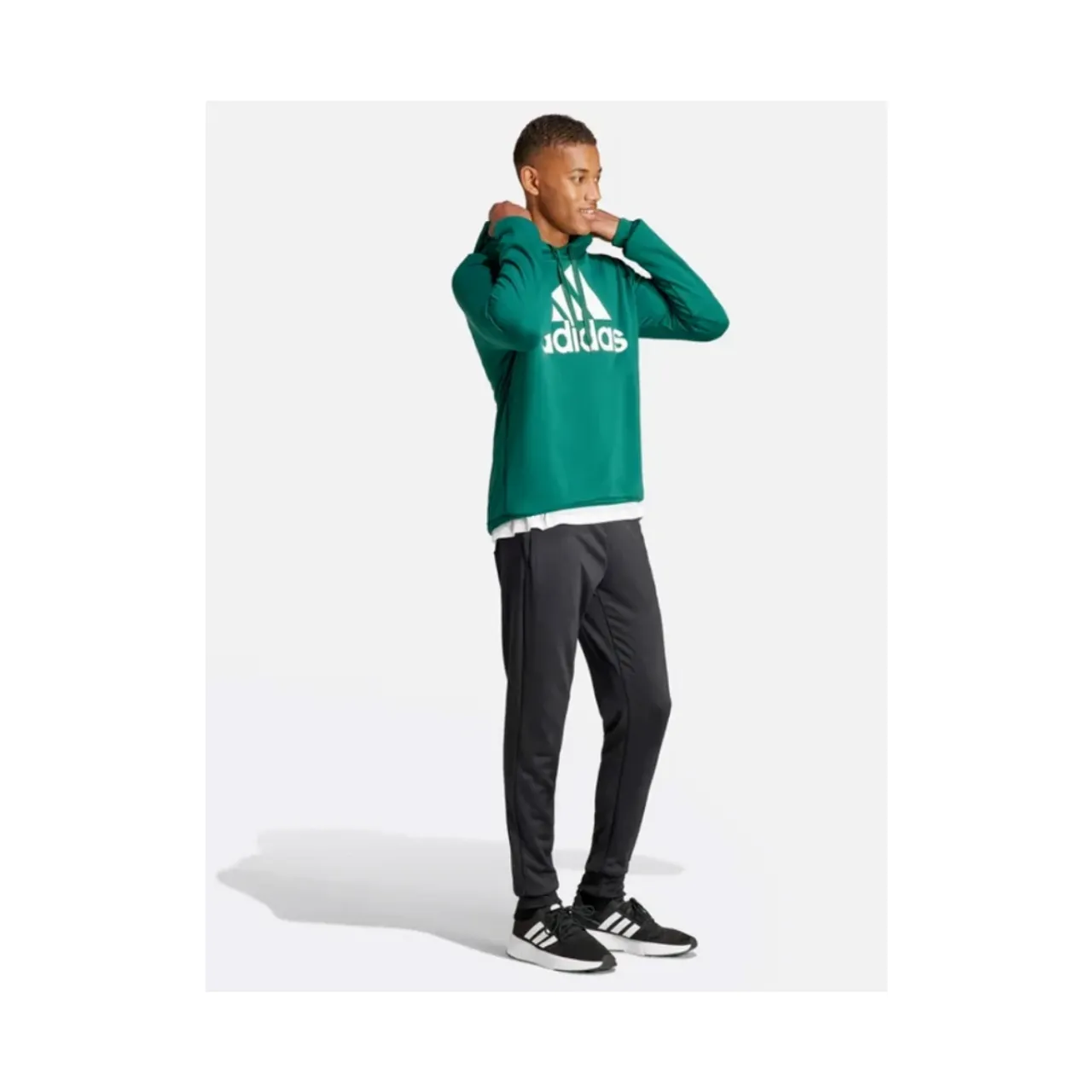 Adidas , Green Sportswear French Terry Trousers ,Green male, Sizes: