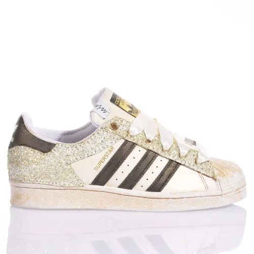 Adidas , Handmade Gold Sneakers for Women ,Multicolor female, Sizes: 6 1/3 UK, 5 UK, 5 2/3 UK, 4 1/3 UK, 2 1/2 UK, 8 1/3 UK, 3 2/3 UK, 7 2/3 UK, 9 UK