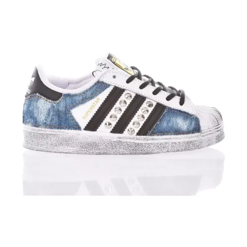Adidas , Handmade Light Blue White Sneakers ,Multicolor unisex, Sizes:
