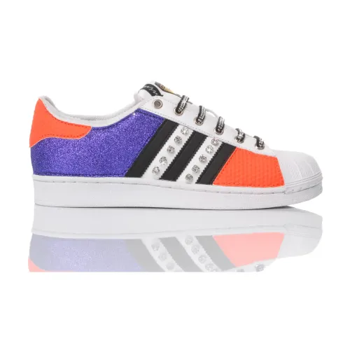 Adidas , Handmade White Violet Sneakers ,Multicolor female, Sizes:
