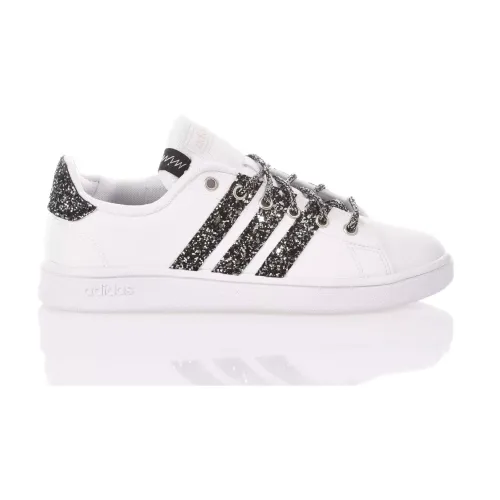 Adidas , Handmade Women's Sneakers White Black ,Multicolor female, Sizes: