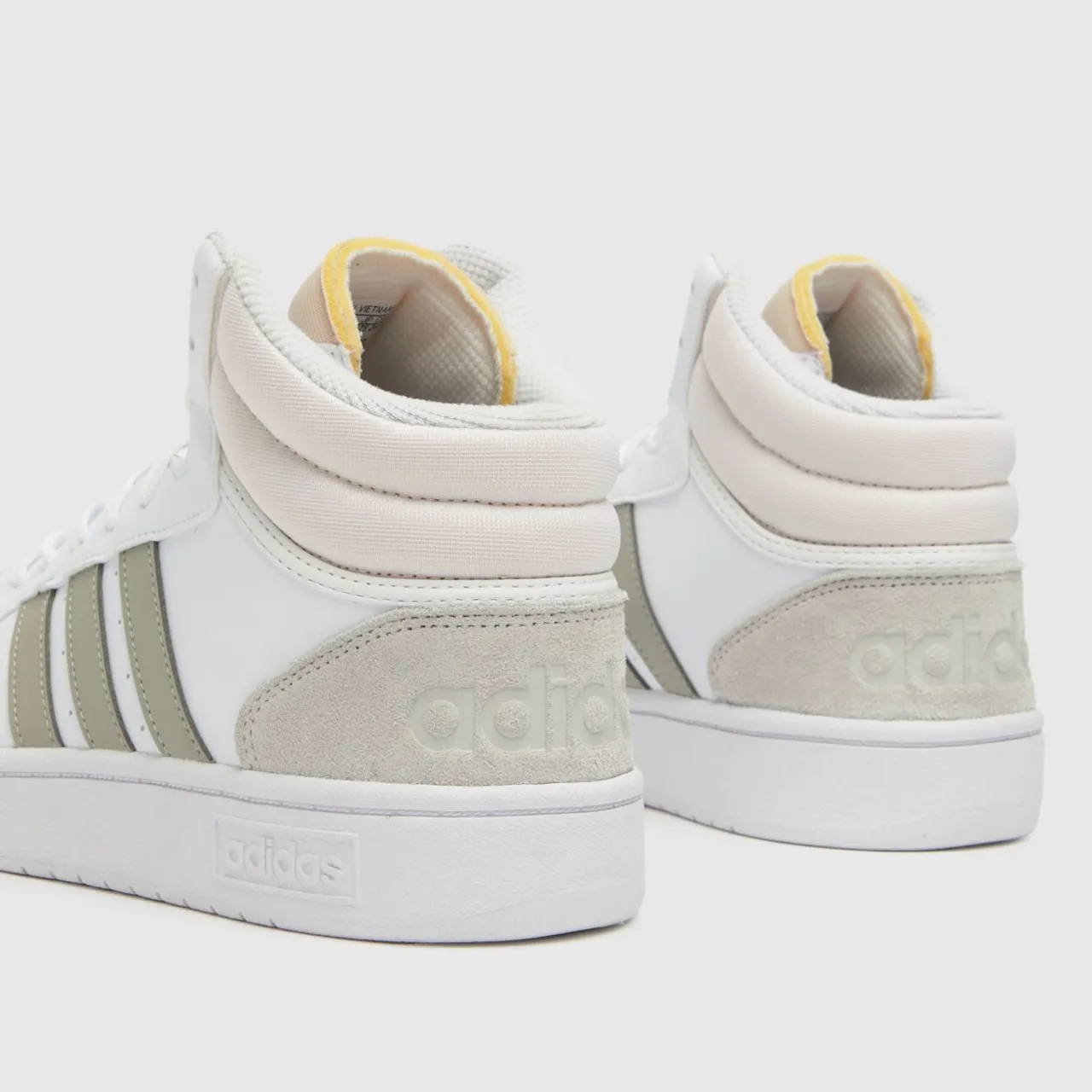 Adidas Hoops 3.0 Mid Trainers In White & Grey
