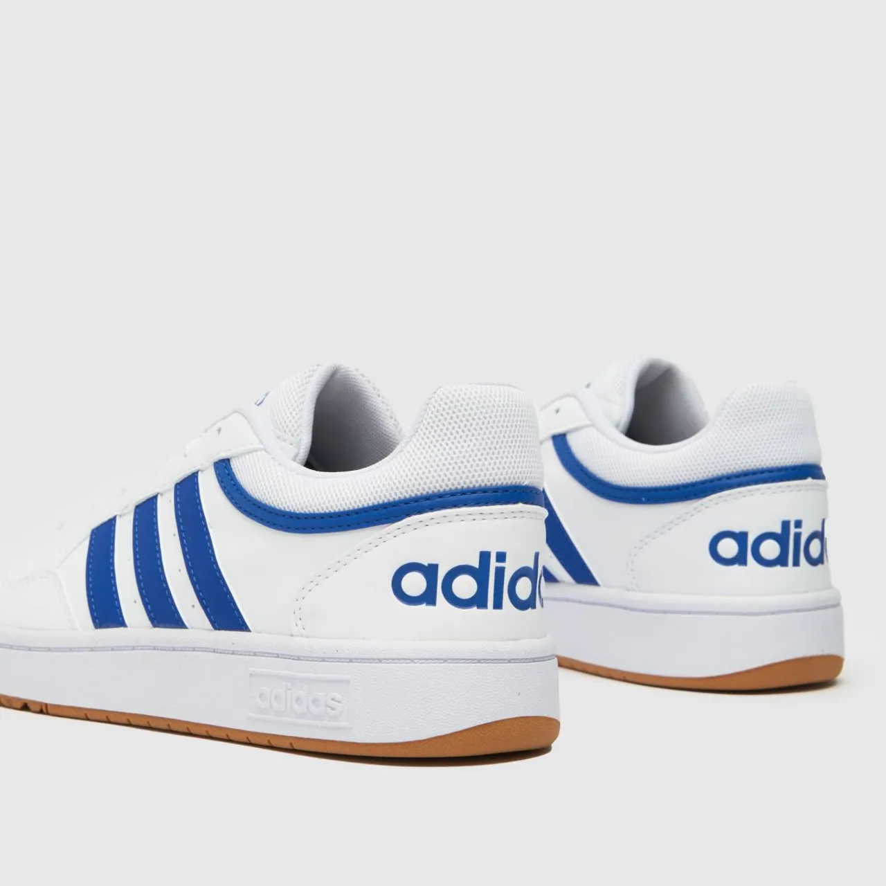 Adidas Hoops 3.0 Trainers In White & Blue