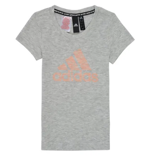 adidas  JG A MHE TEE  girls's Children's T shirt in Grey