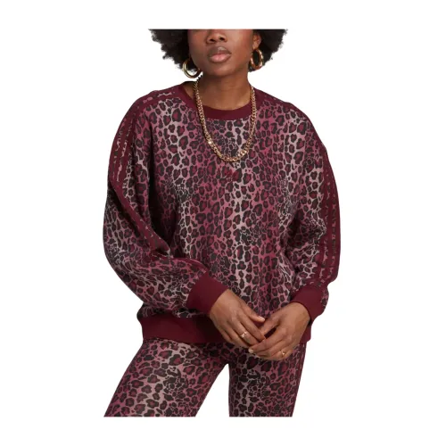 Adidas , Leopard Print Crew Sweatshirt ,Multicolor female, Sizes: