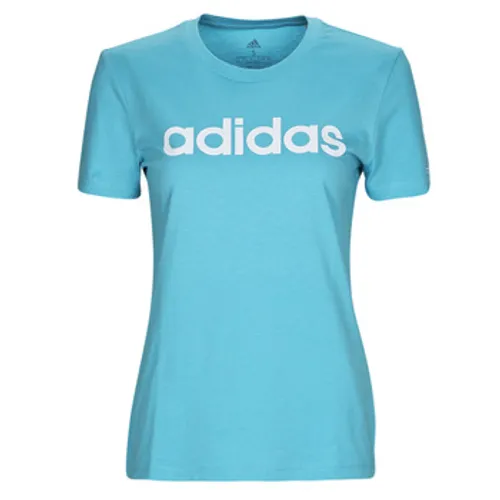 adidas  LIN T  women's T shirt in Blue