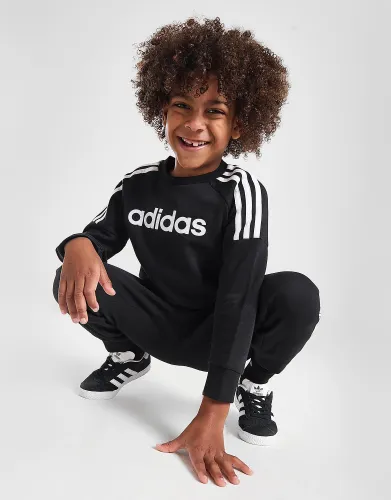adidas Linear Crew Tracksuit Children - Black