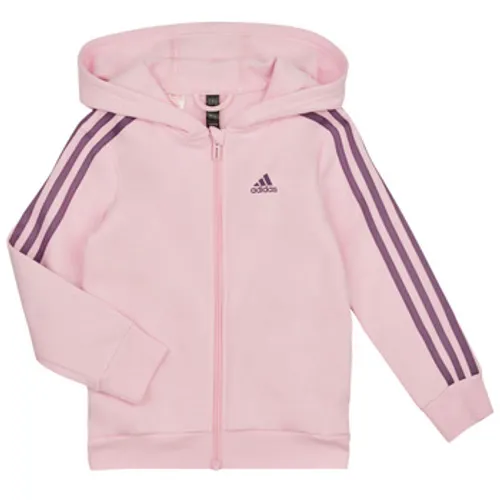 adidas  LK 3S FL FZ HD  girls's Children's Sweatshirt in Pink