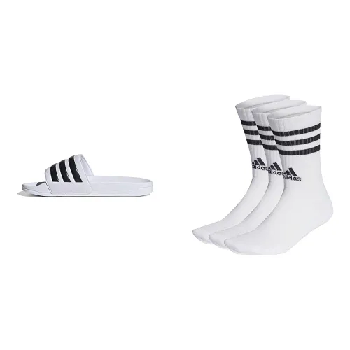 adidas Men's Adilette Shower Sandal Unisex 3 Stripes Crew