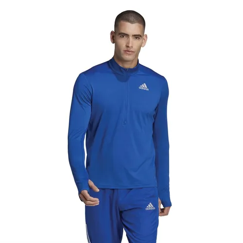 adidas Mens Own The Run 1/2 Zip Aeroready Long Sleeve Running Top Royal Blue