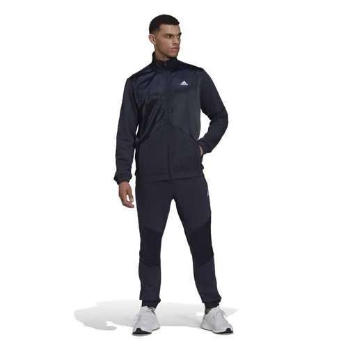 adidas Mens Satin French Terry Tracksuit Legend Ink