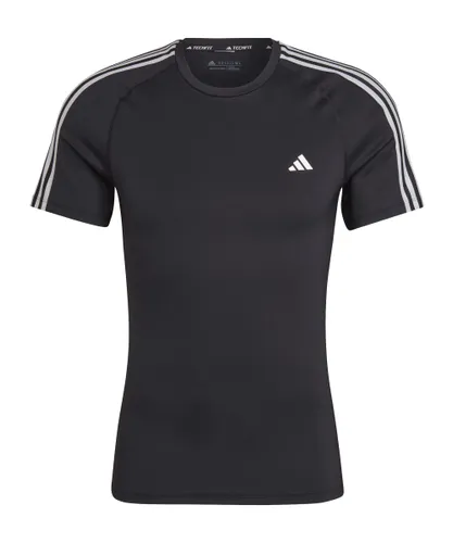 adidas Men's Techfit 3-Stripes Training T-Shirt (Short
