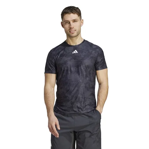 adidas Mens Tennis Paris Heat.Rdy Freelift T-Shirt Carbon/Black