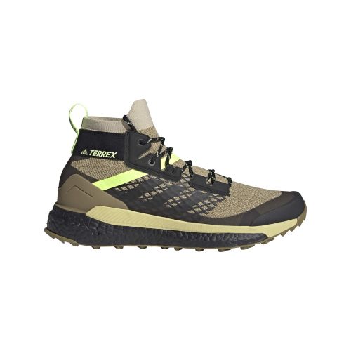 adidas Men's Terrex Free Hiker PRIMEBLUE Trail Running Shoe, Savannah Core Black Hi Res Yellow, 9.5 UK