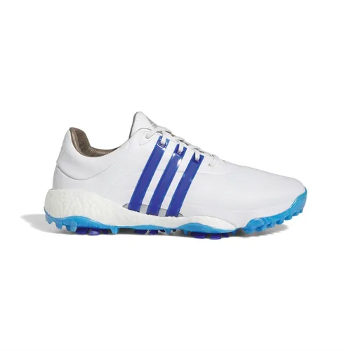 adidas Mens Tour360 22 Boost Waterproof Golf Shoes White/Lucid Blue/Silver Metallic