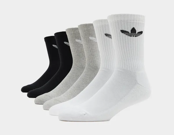 adidas Originals 6-Pack Trefoil Cushion Crew Socks, Grey
