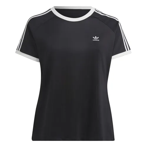 ADIDAS ORIGINALS Adicolor Plus Size Classics Slim 3-Stripes T-Shirt - Black