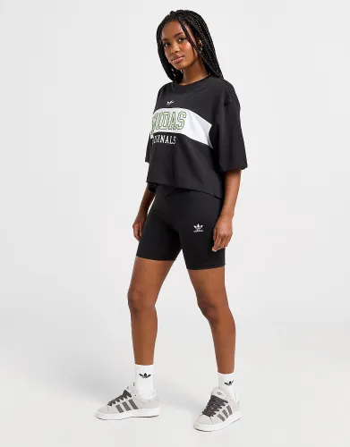 adidas Originals Cross High Waist Cycle Shorts - Black - Womens