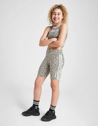 adidas Originals Girls' All Over Print Leopard Shorts Junior - Brown