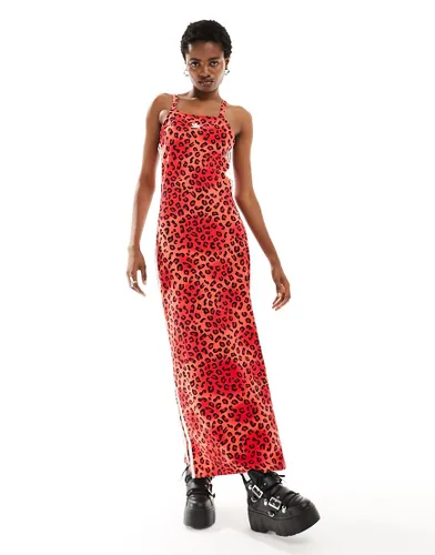 adidas Originals Leopard Luxe maxi dress in all over red leopard print