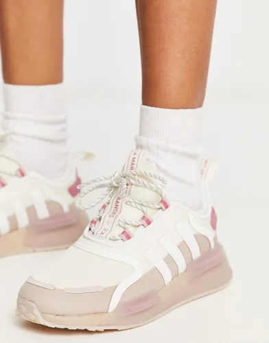 adidas Originals NMD V3 trainers in off white and pink