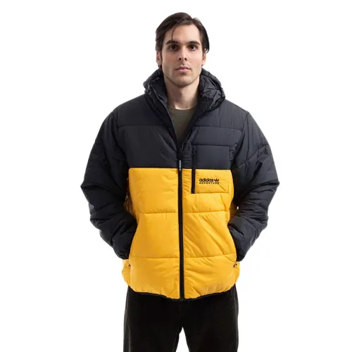Adidas Originals , Reversible Hooded Down Jacket ,Black male, Sizes: