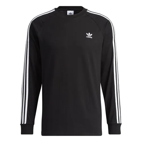 ADIDAS ORIGINALS Three Stripe Long Sleeve T Shirt - Black