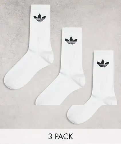 adidas Originals trefoil 3 pack socks in- white