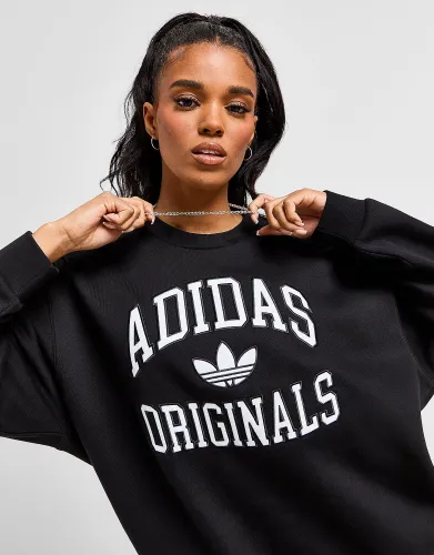 adidas Originals Varsity Crew Sweatshirt - Black - Womens