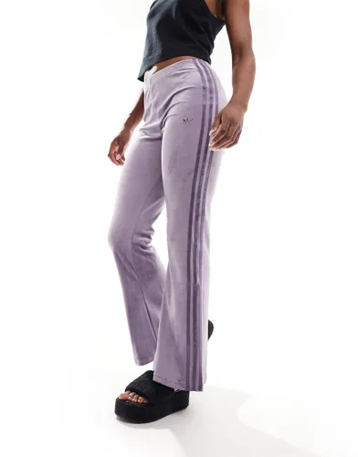 adidas Originals velvet flared trousers in purple