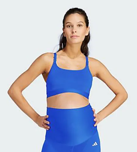 adidas Performance Maternity power impact medium-support sports bra in blue