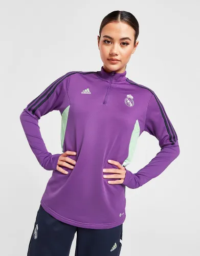 adidas Real Madrid 1/4 Zip Training Top - Active Purple - Womens