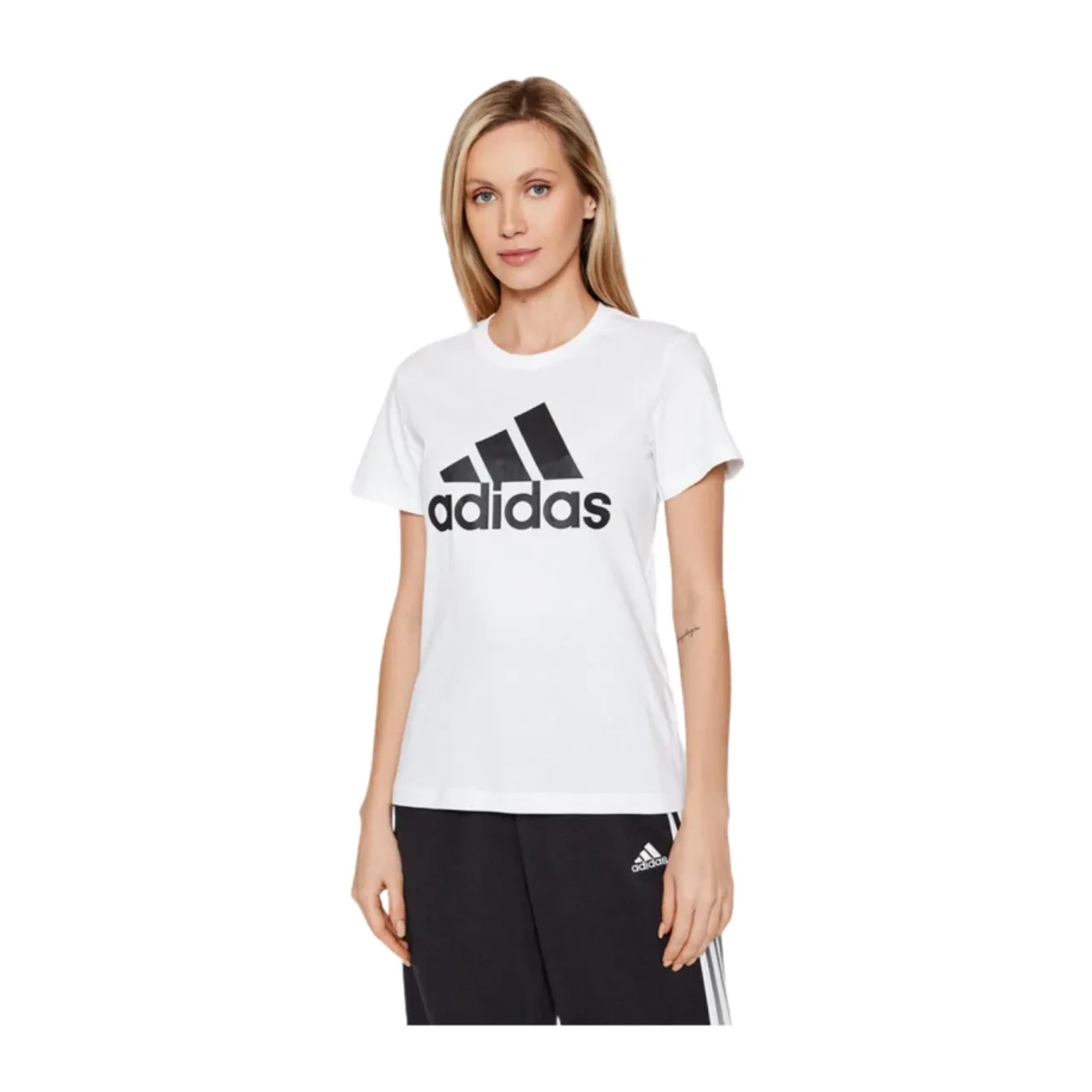Adidas , Short Sleeve T-Shirt ,White female, Sizes: