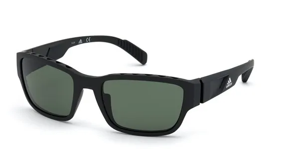 Adidas SP0007 Polarized 02R Men's Sunglasses Black Size 57