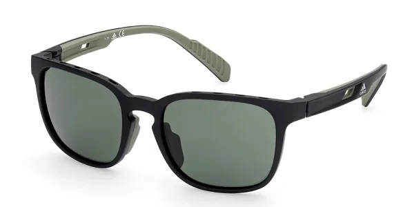 Adidas SP0033 Polarized 02N Men's Sunglasses Black Size 54