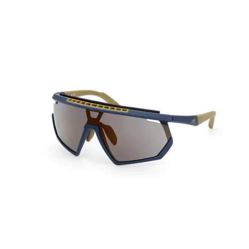 Adidas , Sungles, Blue/Other Frame, Brown Mirror Lenses ,Blue male, Sizes: ONE