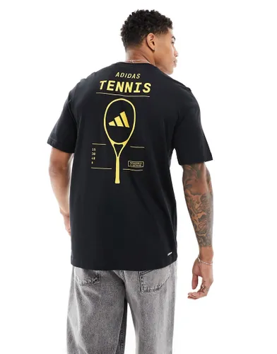 adidas Tennis graphic backprint t-shirt in black
