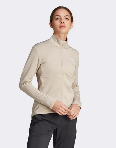 adidas Terrex Multi Light Fleece Full-Zip Jacket in Beige-Neutral