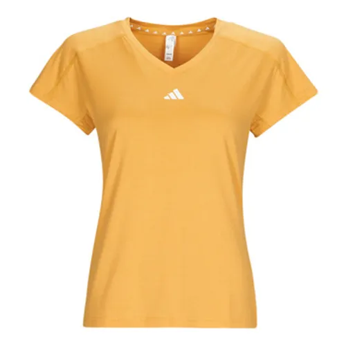 adidas  TR-ES MIN T  women's T shirt in Yellow