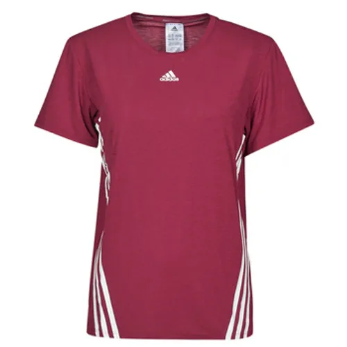 adidas  TRAIN WTR ICNS 3 Stripes T-SHIRT  women's T shirt in Bordeaux